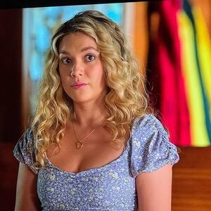 Free People bodysuit puff ruched shirt sleeve Bella chambray combo floral xL NeW